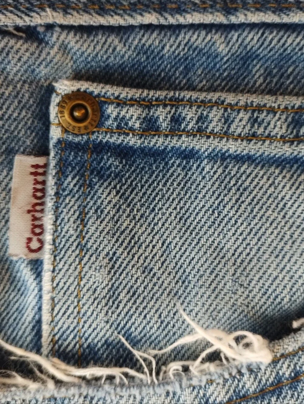 Vintage Carhartt Jeans Mens 40x30 Light Wash Loose Fit Straight Denim